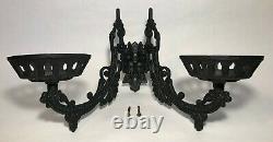 New Early American / Victorian Style 11 Cast Iron Double Wall Bracket Oil Lamp