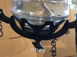 Nice Vintage Hanging Farmhouse 24 Wrought Iron And Glass Oil Lamp Withprisms