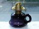 Nice antique deep purple smaller kerosene finger OIL LAMP FREE SHIPPING