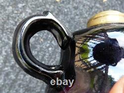 Nice antique deep purple smaller kerosene finger OIL LAMP FREE SHIPPING