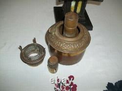 ORIGINAL Antique Bradley & Hubbard Slag Glass and Cast Iron Lamp Base