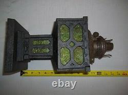 ORIGINAL Antique Bradley & Hubbard Slag Glass and Cast Iron Lamp Base