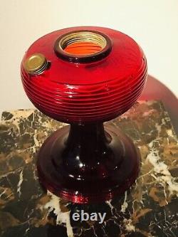 ORIGINAL RUBY RED BEEHIVE ALADDIN LAMP With Shade