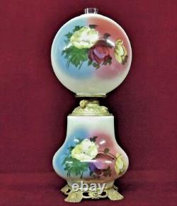 Oil Lamp GWTW Antique Floral Converted