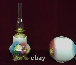 Oil Lamp GWTW Antique Floral Converted