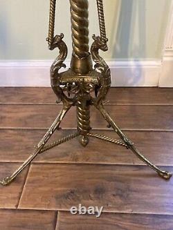 Oil Piano Parlor Floor Lamp Unique Birds Flowers And Dragons