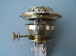 Oil lamp vintage Hinks no2 lever twin bayonet burner cork gasket VGC Hinks 8