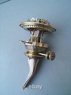 Oil lamp vintage Hinks no2 lever twin bayonet burner cork gasket VGC Hinks 8