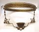 Old 1870's Solid Brass Hanging Kerosene Lamp Large 14 dia Antique Brass Frame