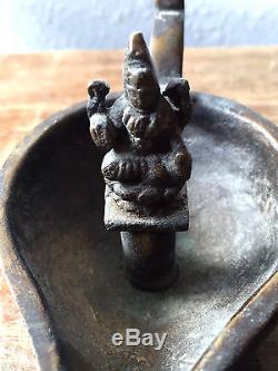 Old Ancient Bronze Hindu Djinn Genie Unusual Antique Oil Lamp Haunted Estate