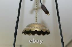 Old Antique B & H Ornate Brass COUNTRY STORE HANGING LAMP Electrified Oil Lamp