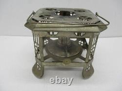 Old Antique Lithophane 4 Panel Tea Warmer Lamp