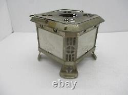 Old Antique Lithophane 4 Panel Tea Warmer Lamp