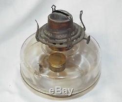 Old Antique Victorian Wall BRACKET OIL LAMP Cast Iron with Mercury Glass Reflector