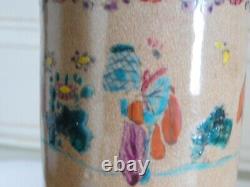 Old Oil Lamp Vase Roll Decor Signed By The Chinese And Butterfly