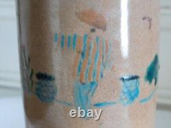 Old Oil Lamp Vase Roll Decor Signed By The Chinese And Butterfly