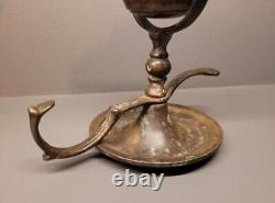 Old & rare 19th century Dutch brass oil lamp for ships, maritime oil lamp