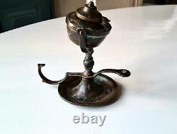 Old & rare 19th century Dutch brass oil lamp for ships, maritime oil lamp