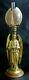 One of A Kind Real Gold & Shells Antique St. Michael Miniature Oil Lamp 15 1/2H