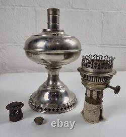 Original Antique Rayo Center Draft Kerosene Oil Lamp, Flame Spreader & Wick