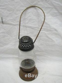 Original Antique Small Copper/tin Antique Skaters Lantern Oil Lamp Light Fluid