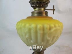 Original Oil Lamp, Cast Iron & Glass C1910