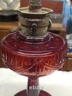 Original Ruby Red Aladdin mantel Lincoln Drape B-62 1939 Oil Lamp