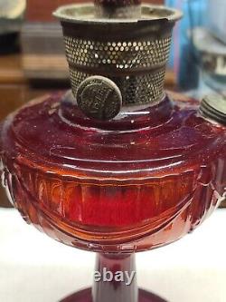 Original Ruby Red Aladdin mantel Lincoln Drape B-62 1939 Oil Lamp