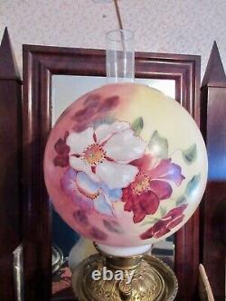 PAINTER SIGNED Antique Gone with the Wind Oil Lamp (GWTW Parlor Lamp) SCARCE