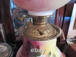 PAINTER SIGNED Antique Gone with the Wind Oil Lamp (GWTW Parlor Lamp) SCARCE