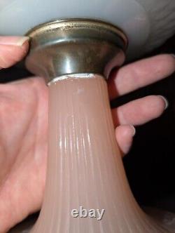 PRETTY IN PINK! 24 Aladdin MOONSTONE Converted Oil Lamp ROSE Pink Model B Glass