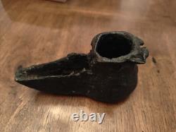 PRIMITIVE Antique Cast Iron Oil Lamp