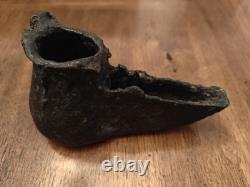 PRIMITIVE Antique Cast Iron Oil Lamp
