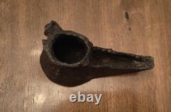 PRIMITIVE Antique Cast Iron Oil Lamp