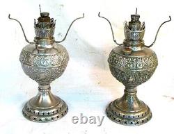PR ANTIQUE OIL LAMPS SMALL SIZE ORIG BURNERS c. 1870