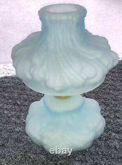 P&A Antique Miniature Blue Satin Puffy Cased Gone With The Wind Lamp 7 Oil