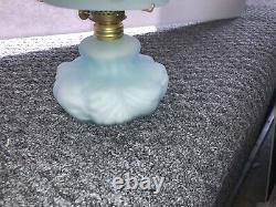 P&A Antique Miniature Blue Satin Puffy Cased Gone With The Wind Lamp 7 Oil