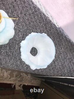 P&A Antique Miniature Blue Satin Puffy Cased Gone With The Wind Lamp 7 Oil