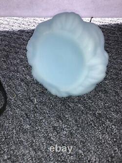 P&A Antique Miniature Blue Satin Puffy Cased Gone With The Wind Lamp 7 Oil
