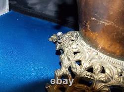 P&A Early Bronze/Copper Urn or Trophy Parlor Light Oil Lamp Electrified