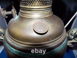 P&A Early Bronze/Copper Urn or Trophy Parlor Light Oil Lamp Electrified