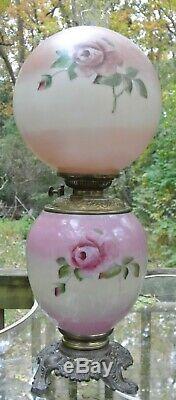 P&A Victorian GWTW Banquet Oil Kerosene Lamp Converted to Electric