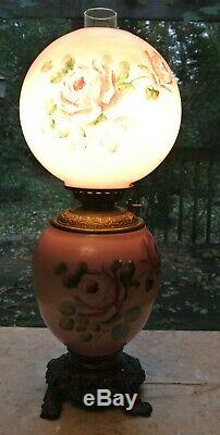 P&A Victorian GWTW Banquet Oil Kerosene Lamp Converted to Electric