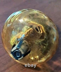 Pair Antique Amber Swirl Glass Kerosene Oil Peg Lamps English Rund Brenner