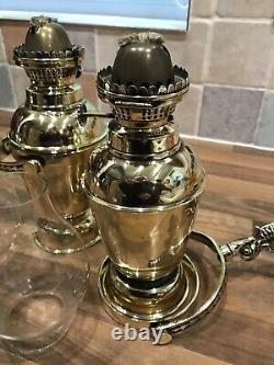 Pair Antique Brass Ships Bulkhead Oil Lamp Light Maritime Marine Nautical Boat