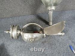 Pair Antiqued Coach Lamps oil lamp electrified