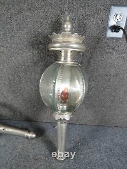 Pair Antiqued Coach Lamps oil lamp electrified