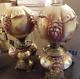 Pair Of Antique Consolidated Co Gone With The Wind Oil Lamp Blown Out Lions Head