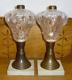 Pair Of Antique Kerosene Lamps with Marble Bases 11.75