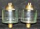 Pair of Antique Clear Glass Font Peg Lamps with Original Whale Oil Burners